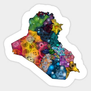 Spirograph Patterned Iraq Governorates Map Sticker